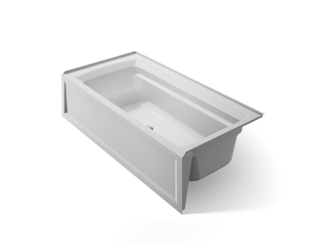 Archer 72'' x 36'' alcove bath with Bask heated surface, alcove, right drain by Kohler