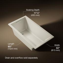 Kohler Underscore 60'' x 32'' drop-in bath - Biscuit - image 3