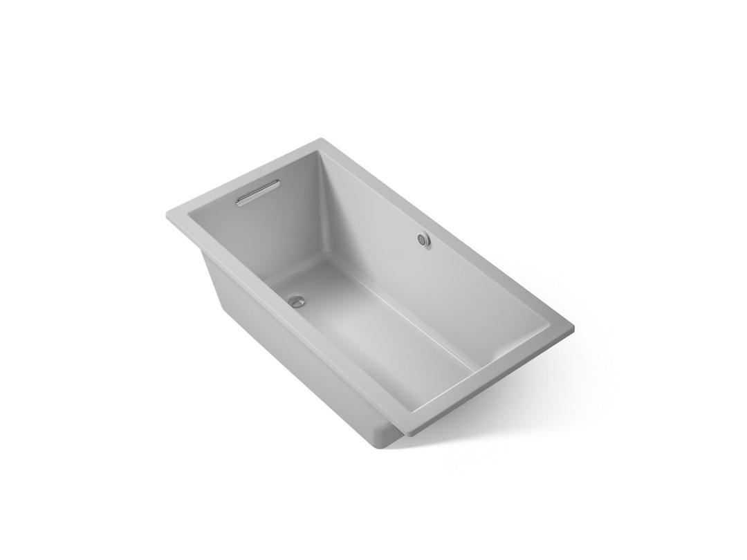 Kohler Underscore 60'' x 32'' drop-in bath with Bask heated surface - Ice Grey by Kohler