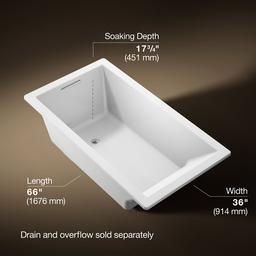 Kohler Underscore 66'' x 36'' drop-in bath - White - image 3