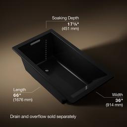 Kohler Underscore 66'' x 36'' drop-in bath - Black - image 3