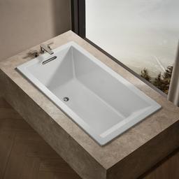 Kohler Underscore 66'' x 36'' drop-in bath with Bask heated surface - Ice Grey - image 2