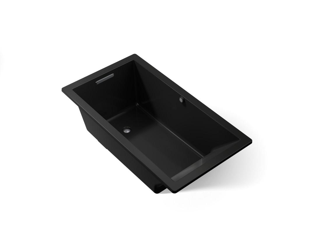 Kohler Underscore 66'' x 36'' drop-in bath with Bask heated surface - Black by Kohler
