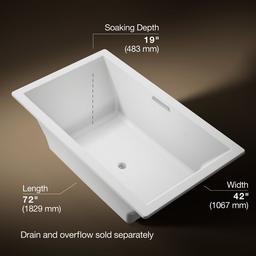 Kohler Underscore 72'' x 42'' drop-in bath - White - image 3
