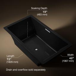 Kohler Underscore 72'' x 42'' drop-in bath - Black - image 3