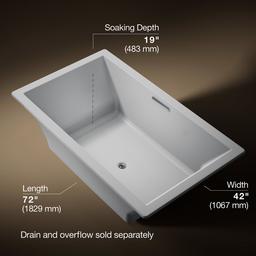 Kohler Underscore 72'' x 42'' drop-in bath - Ice Grey - image 3