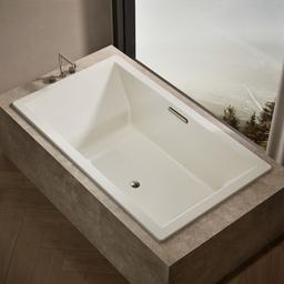 Kohler Underscore 72'' x 42'' drop-in bath with Bask heated surface - Biscuit - image 2