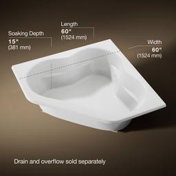 Kohler Tercet 60'' x 60'' corner bath - White - image 3