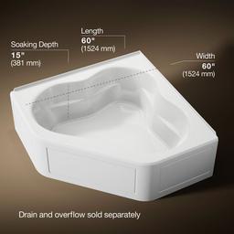 Kohler Tercet 60'' x 60'' corner bath - White - image 3