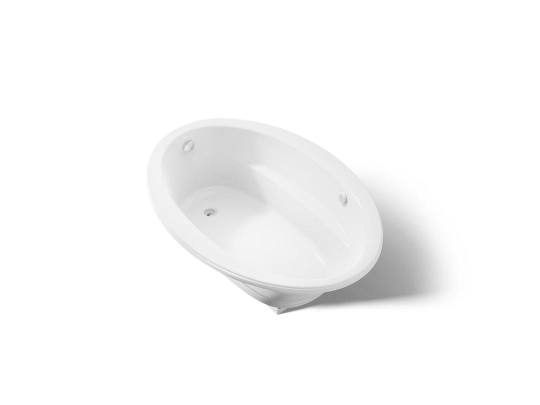 Kohler Sunward 60'' x 42'' drop-in Heated BubbleMassageE air bath with Bask heated surface - White by Kohler