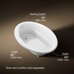 Kohler Sunward 60'' x 42'' drop-in bath - White - image 3