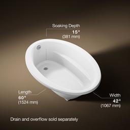 Kohler Sunward 60'' x 42'' drop-in bath - White - image 3