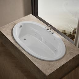 Kohler Sunward 72'' x 42'' drop-in heated whirlpool bath - White - image 2