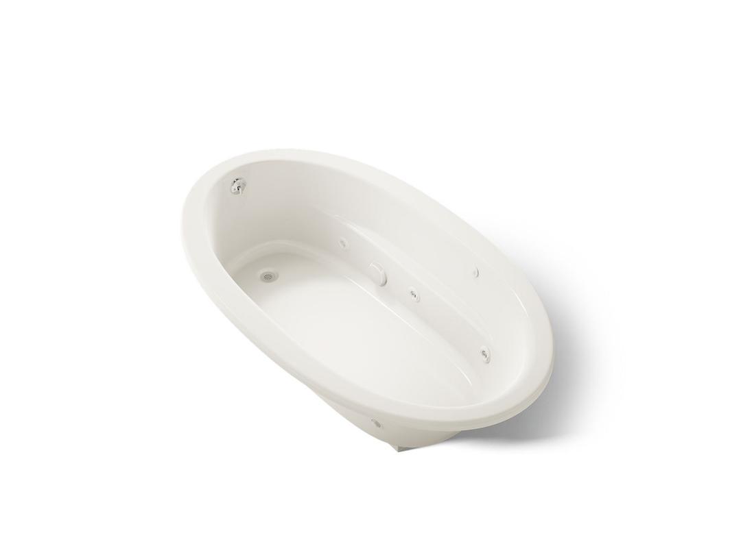 Kohler Sunward 72'' x 42'' drop-in heated whirlpool bath - Biscuit by Kohler