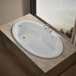 Kohler Sunward 72'' x 42'' drop-in Heated BubbleMassageE air bath - White - image 2