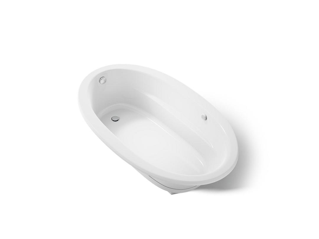 Kohler Sunward 72'' x 42'' drop-in Heated BubbleMassageE air bath - White by Kohler