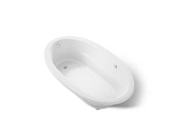Kohler Sunward 72'' x 42'' drop-in Heated BubbleMassageE air bath with Bask heated surface - White - image 1