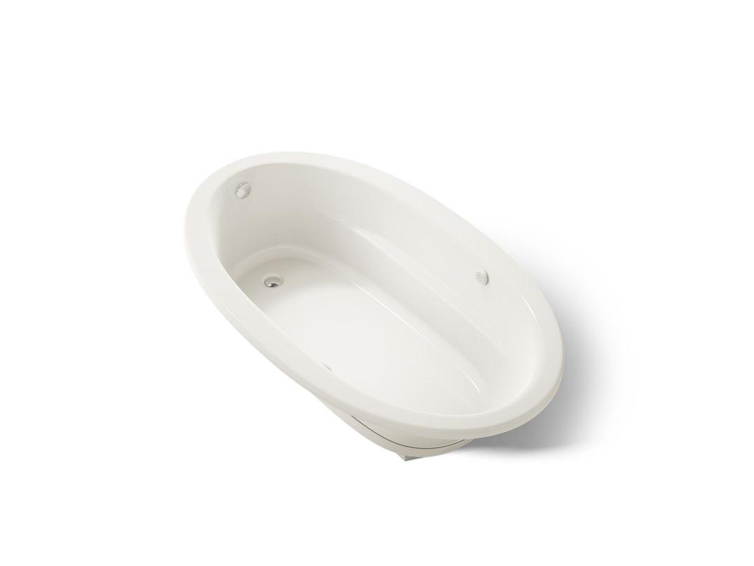Kohler Sunward 72'' x 42'' drop-in Heated BubbleMassageE air bath with Bask heated surface - Biscuit by Kohler