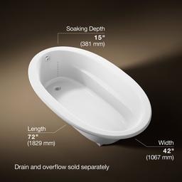 Kohler Sunward 72'' x 42'' drop-in bath - White - image 3
