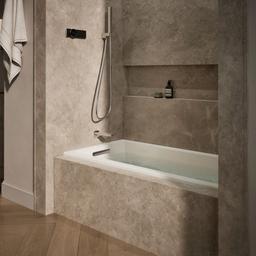 Kohler Underscore 60'' x 30'' alcove Heated BubbleMassageE air bath, left drain - Biscuit - image 2