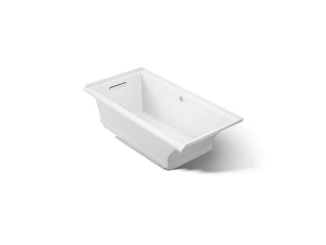 Kohler Underscore 60'' x 30'' alcove Heated BubbleMassageE air bath with Bask, left drain - White