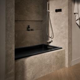 Kohler Underscore 60'' x 30'' alcove Heated BubbleMassageE air bath, right drain - Black - image 2