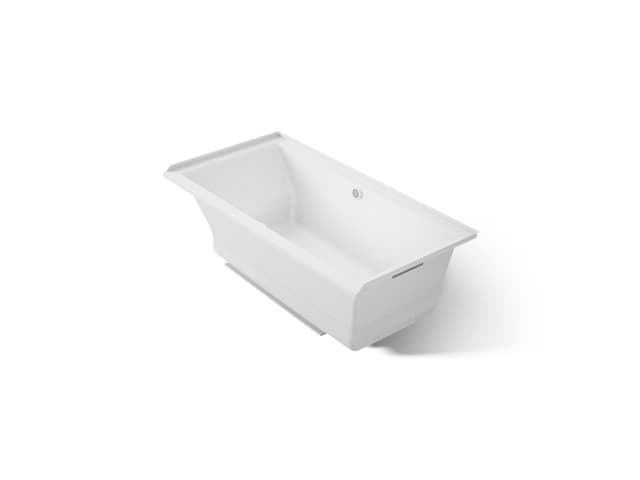 Kohler Underscore 60'' x 30'' alcove Heated BubbleMassageE air bath with Bask, right drain - White