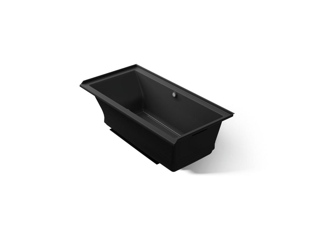 Kohler Underscore 60'' x 30'' alcove Heated BubbleMassageE air bath with Bask, right drain - Black by Kohler
