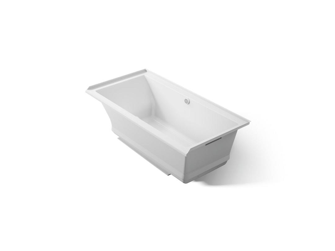 Kohler Underscore 60'' x 30'' alcove Heated BubbleMassageE air bath with Bask, right drain - Ice Grey by Kohler