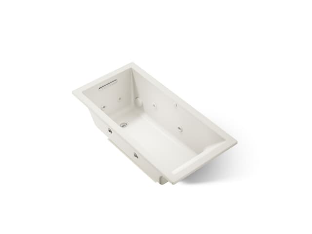 Kohler Underscore 60'' x 30'' drop-in heated whirlpool bath - Biscuit