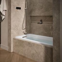 Kohler Underscore 60'' x 30'' drop-in/alcove heated whirlpool bath, left drain - White - image 2