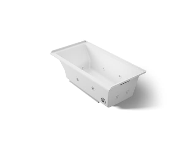 Kohler Underscore 60'' x 30'' drop-in/alcove heated whirlpool bath, right drain - White