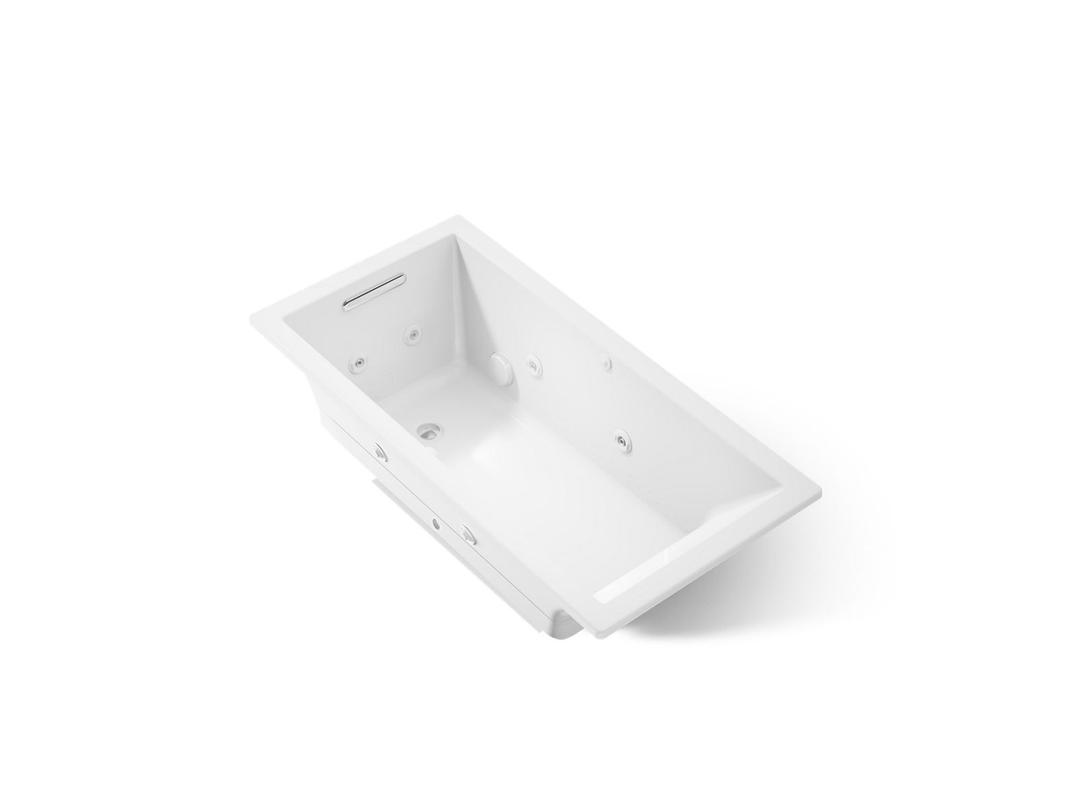 Kohler Underscore 60'' x 30'' drop-in Heated BubbleMassageE air bath with whirlpool - White by Kohler