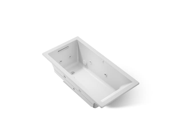 Kohler Underscore 60'' x 30'' drop-in Heated BubbleMassageE air bath with whirlpool - Ice Grey