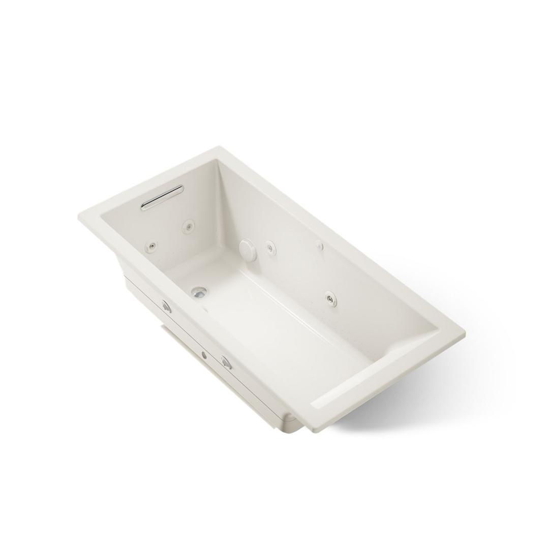 Kohler Underscore 60'' x 30'' drop-in Heated BubbleMassageE air bath with whirlpool - Biscuit by Kohler