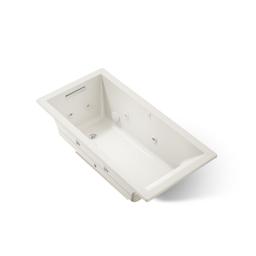 Kohler Underscore 60'' x 30'' drop-in Heated BubbleMassageE air bath with whirlpool - Biscuit - image 1