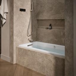 Kohler Underscore 60'' x 30'' alcove Heated BubbleMassageE air bath with whirlpool, left drain - White - image 2