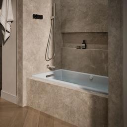 Kohler Underscore 60'' x 30'' alcove Heated BubbleMassageE air bath with whirlpool, left drain - Ice Grey - image 2