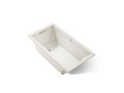 Kohler Underscore 60'' x 32'' drop-in Heated BubbleMassageE air bath with Bask heated surface - Biscuit - image 1