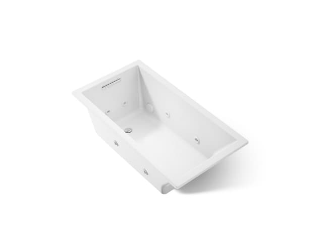 Kohler Underscore 60'' x 32'' drop-in heated whirlpool bath - White