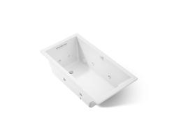Kohler Underscore 60'' x 32'' drop-in Heated BubbleMassageE air bath with whirlpool - White - image 1