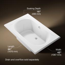 Kohler Memoirs 66'' x 42'' drop-in bath - White - image 3