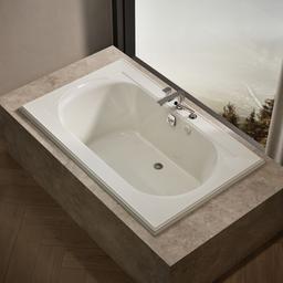 Kohler Memoirs 66'' x 42'' drop-in Heated BubbleMassageE air bath - Biscuit - image 2