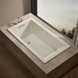 Kohler Underscore 66'' x 36'' drop-in Heated BubbleMassageE air bath - Biscuit - image 2