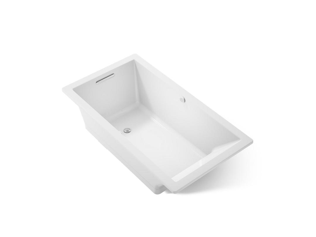Kohler Underscore 66'' x 36'' drop-in Heated BubbleMassageE air bath - White by Kohler