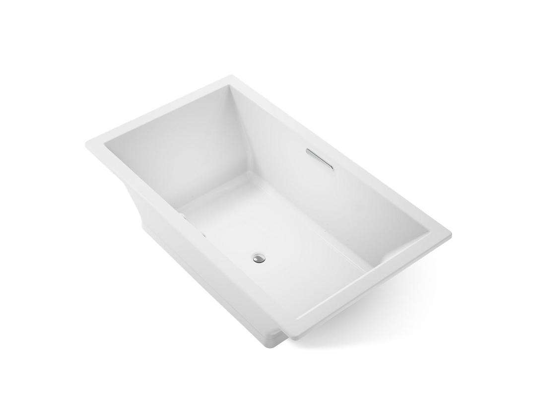 Kohler Underscore 72'' x 42'' drop-in Heated BubbleMassageE air bath with Bask heated surface - White by Kohler