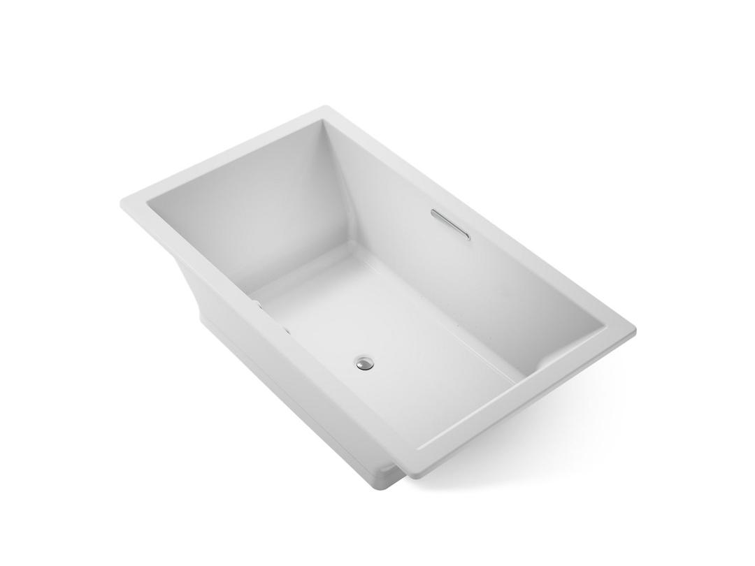 Kohler Underscore 72'' x 42'' drop-in Heated BubbleMassageE air bath with Bask heated surface - Ice Grey by Kohler