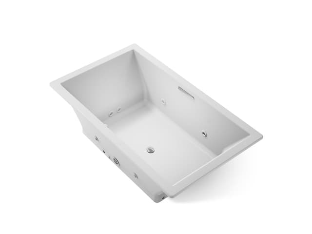 Kohler Underscore 72'' x 42'' drop-in Heated BubbleMassageE air bath with whirlpool - Ice Grey