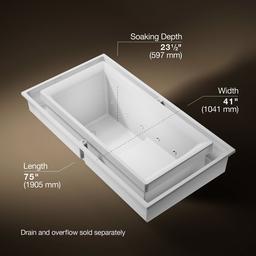 Kohler sok 63'' x 31-1/2'' drop-in Effervescence bath - White - image 3