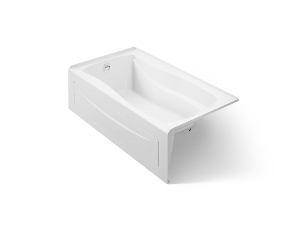 Kohler Mariposa 66'' x 36'' drop-in/alcove Heated BubbleMassageE air bath, left drain - White by Kohler